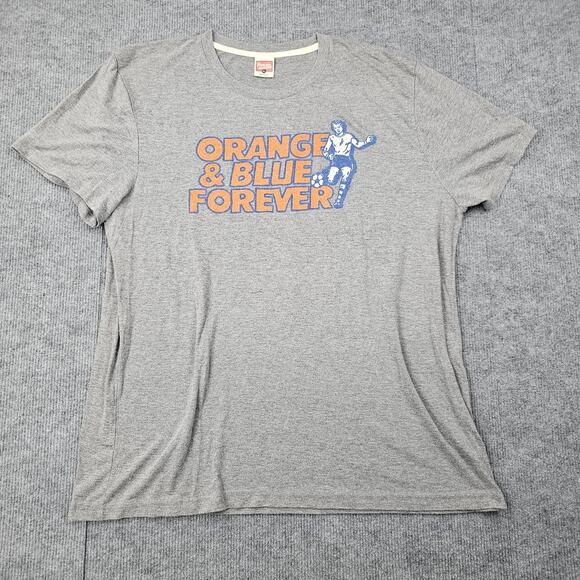 Homage Shirt Mens XL Gray Orange & Blue Forever Soccer Graphic Made in USA Tee - Picture 1 of 7